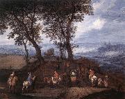 BRUEGHEL, Jan the Elder Travellers on the Way USA oil painting reproduction